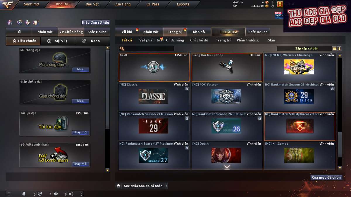shop acc cf uy tin gia re